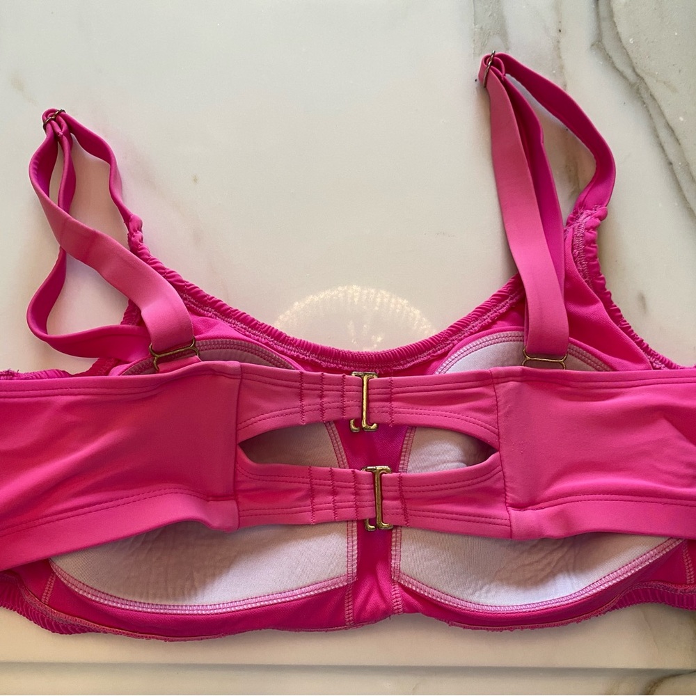 Wild Fable Hot Pink Smocked Bikini Top - Picture 2 of 5